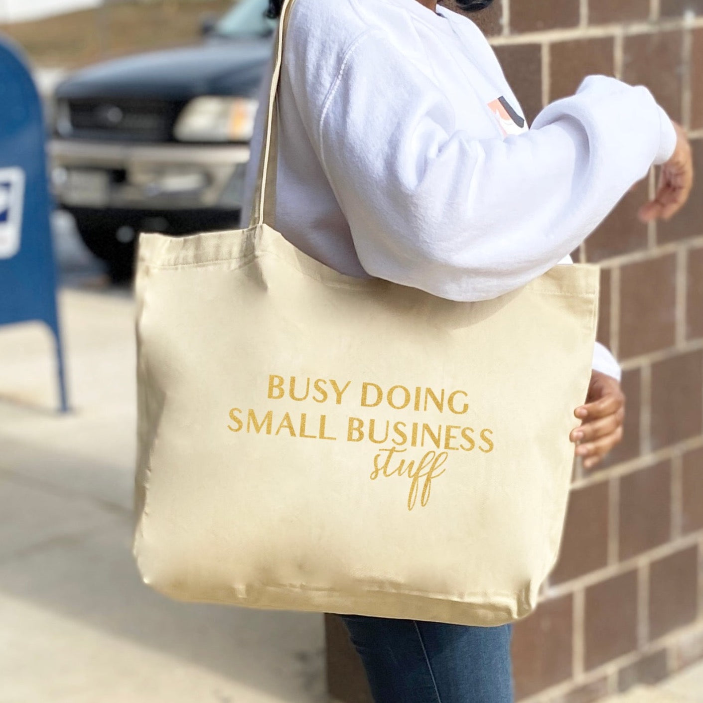 Small Business Stuff Shoulder Canvas Tote